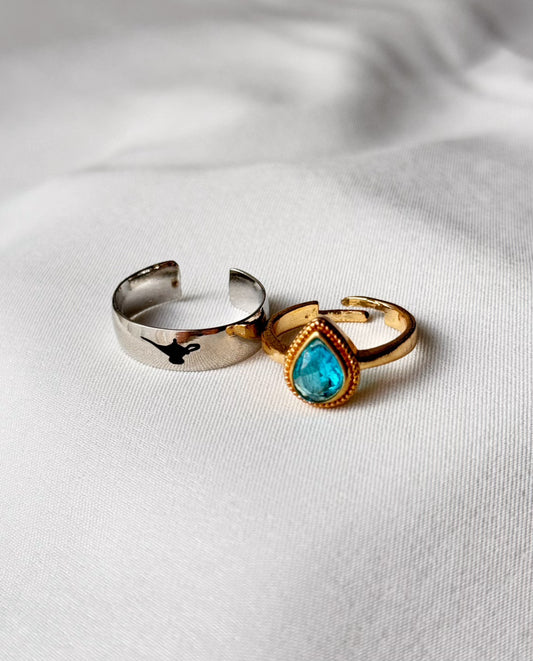 Aladdin & Jasmine Adjustable Couple Ring Set